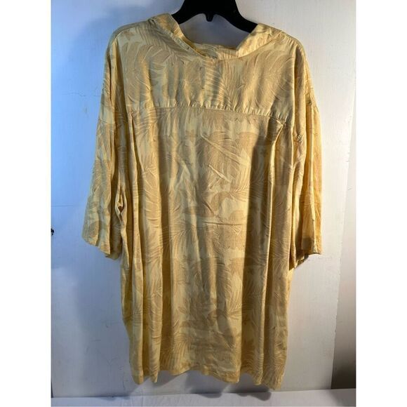 Puritan Hawaiian Beach Cruise Rayon Shirt 2x Flowers Yellow Wood Buttons rn#5246 - Picture 4 of 7
